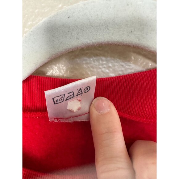 Vintage Holland Red Crewneck Sweatshirt XL Embroidered Crest‎ Cotton Polyester - Picture 5 of 7